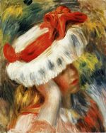 Ренуар >Девушка с шляпой 1895г